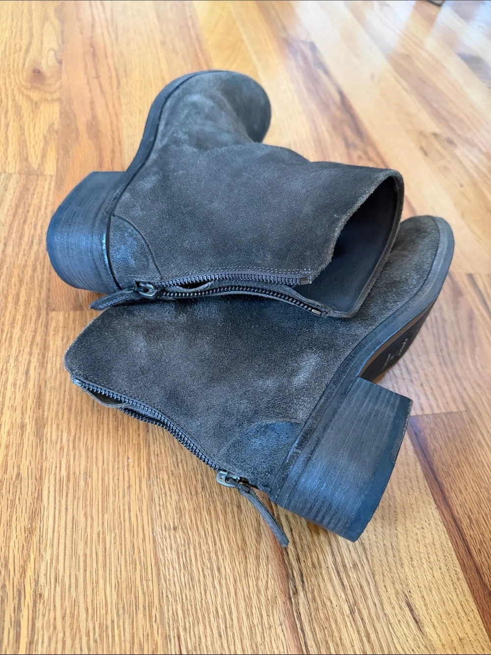 Marsell Listo Charcoal brown Suede Ankle Booties Made in Italy 37